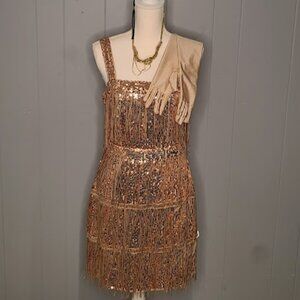 Rose Gold Sequin Party Dress